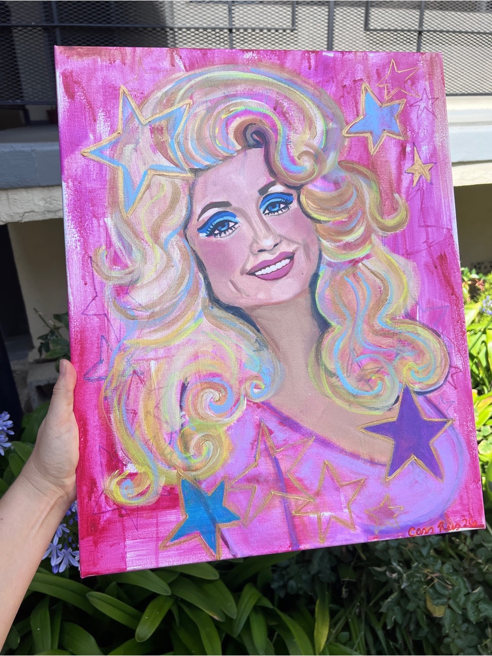 Dolly Parton Dollywood Pink Barbie west Pop Portrait Art stretched canvas print